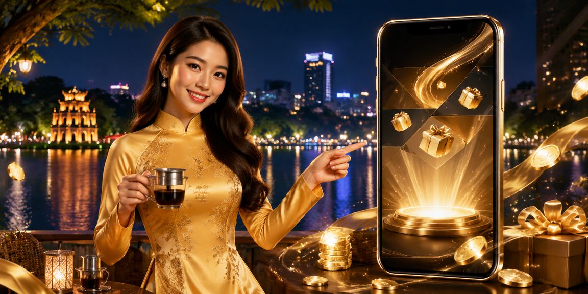 Người chơi Hà Nội nhận thưởng đăng ký mới mặc áo dài truyền thống