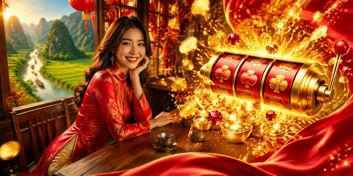 Trò chơi slot phong cách áo dài tại Ninh Bình trên màn hình mobile